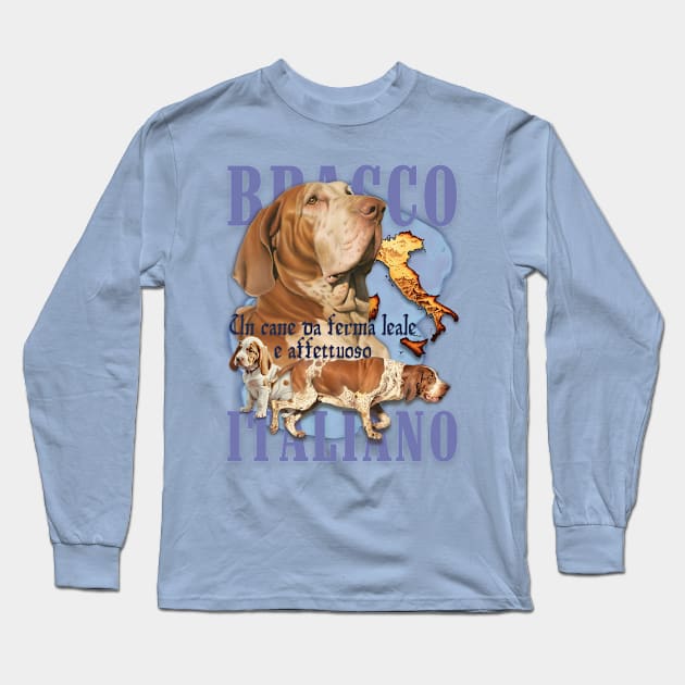 Bracco Italiano Profile Long Sleeve T-Shirt by Soapy Retro